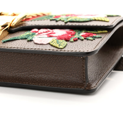 Gucci Calfskin Embroidered Sylvie Belt Bag 85 34 Brown 10 of 13