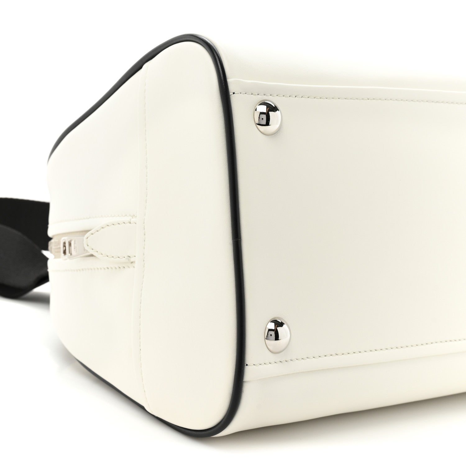 Prada X ADIDAS City Calfskin Bowling Bag White Black 8 of 9