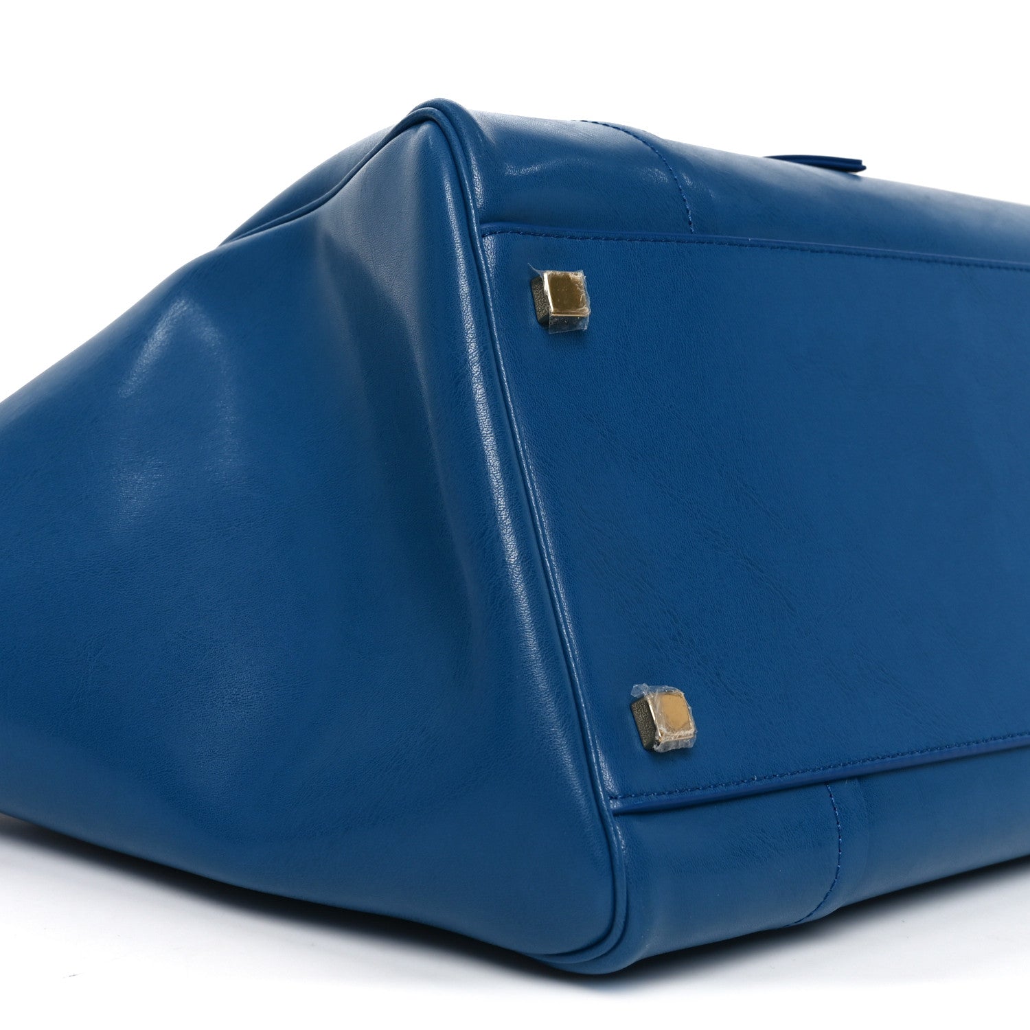 Celine Supple Shiny Lambskin Smiling Medium New Luggage Oxide Blue 7 of 8