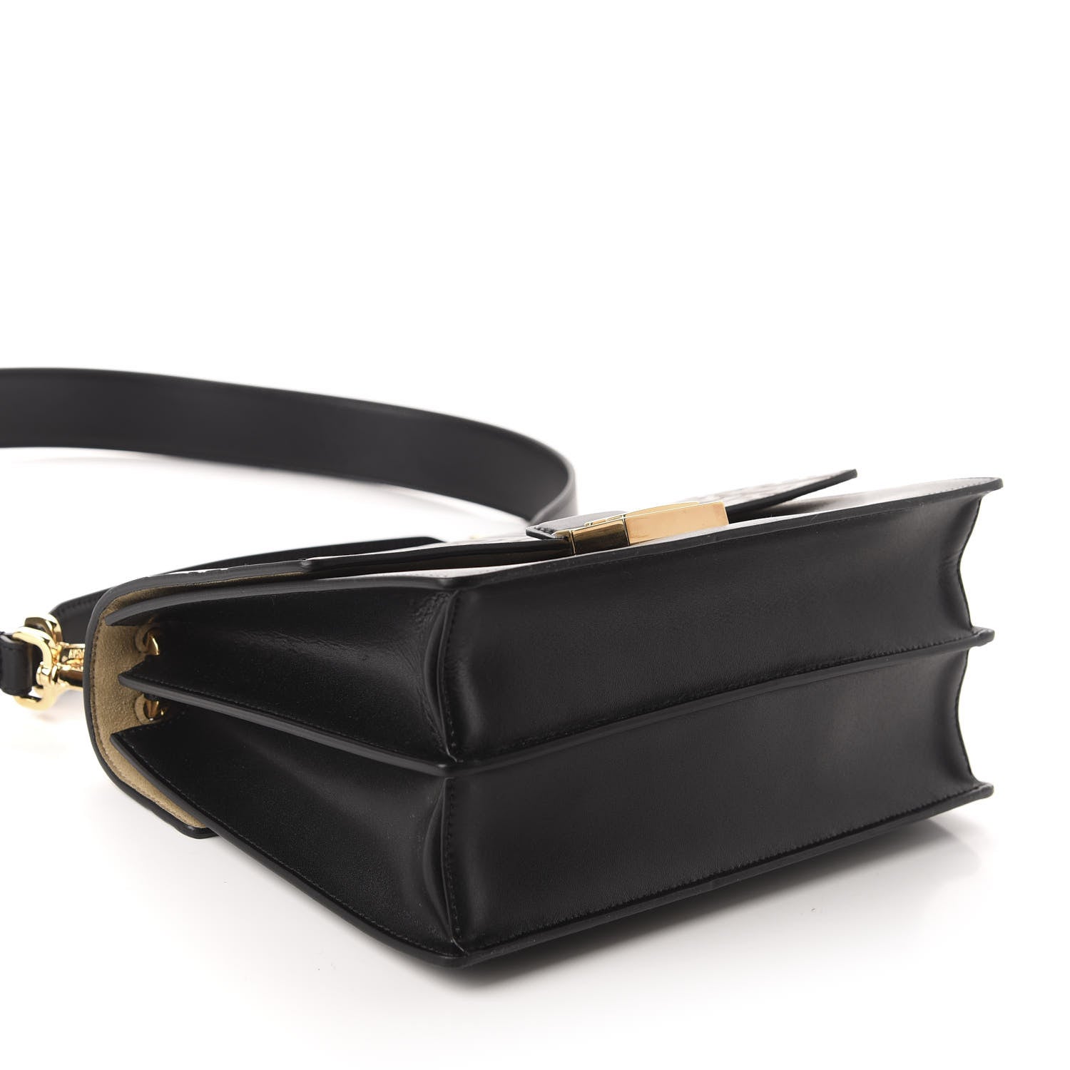 Fendi Vitello Liberty Bi-Color FF 1974 Embossed Kan U Shoulder Bag Black Maya 4 of 10