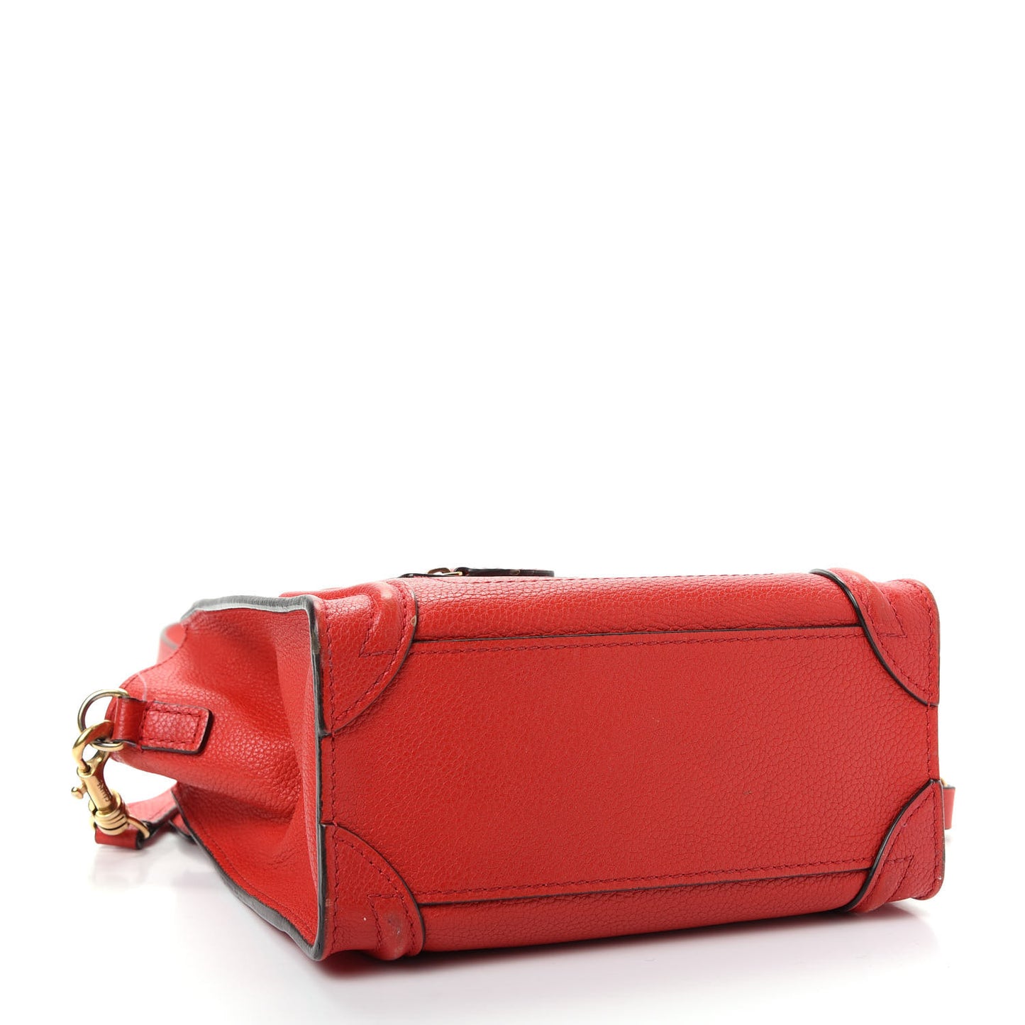 Drummed Calfskin Nano Luggage Coquelicot