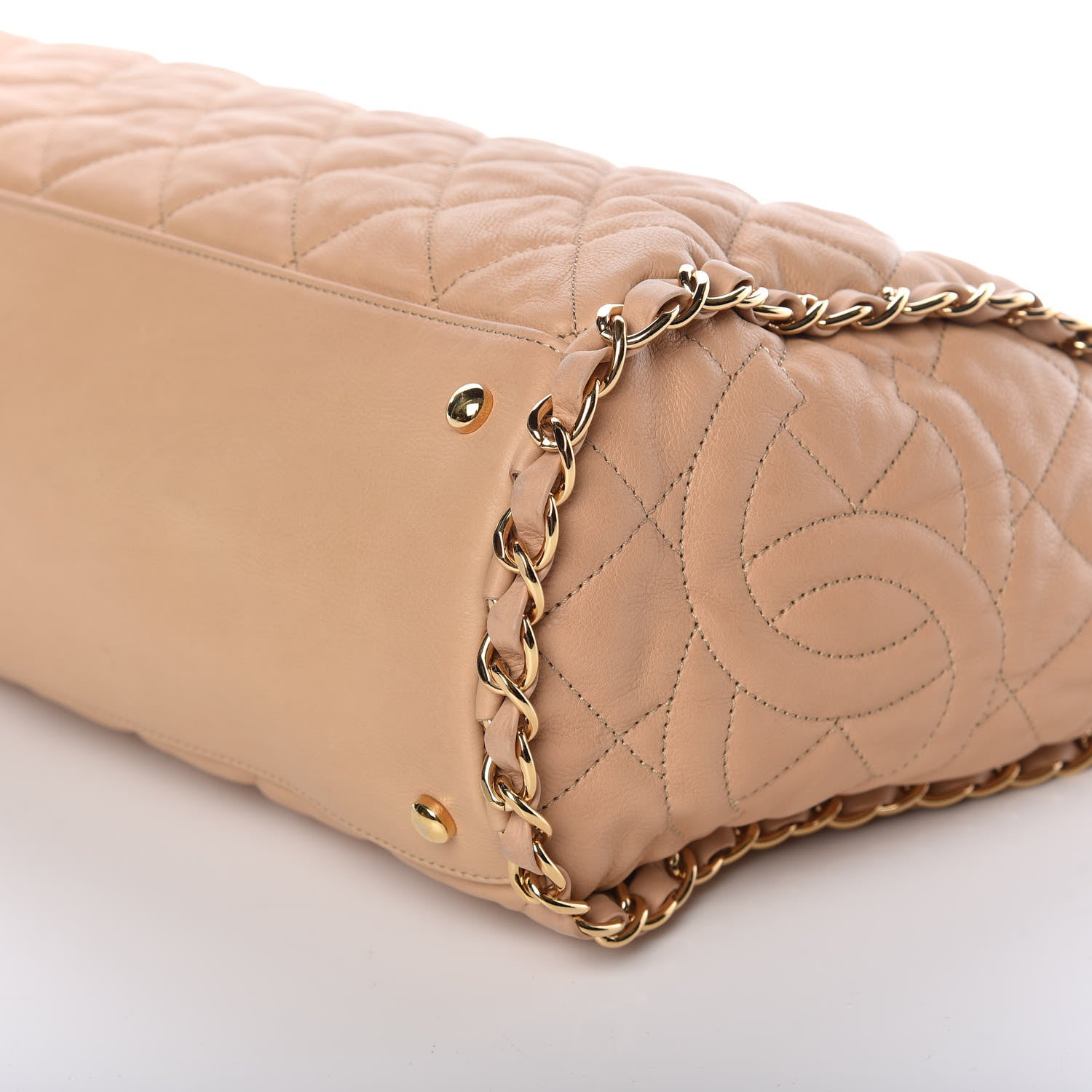 Chanel Calfskin Quilted Large Chain Me Hobo Beige 9 of 9
