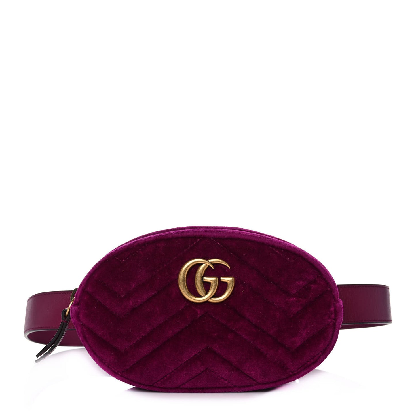 Velvet Matelasse GG Marmont Belt Bag 75 30 Fuchsia Violet Cyclamen