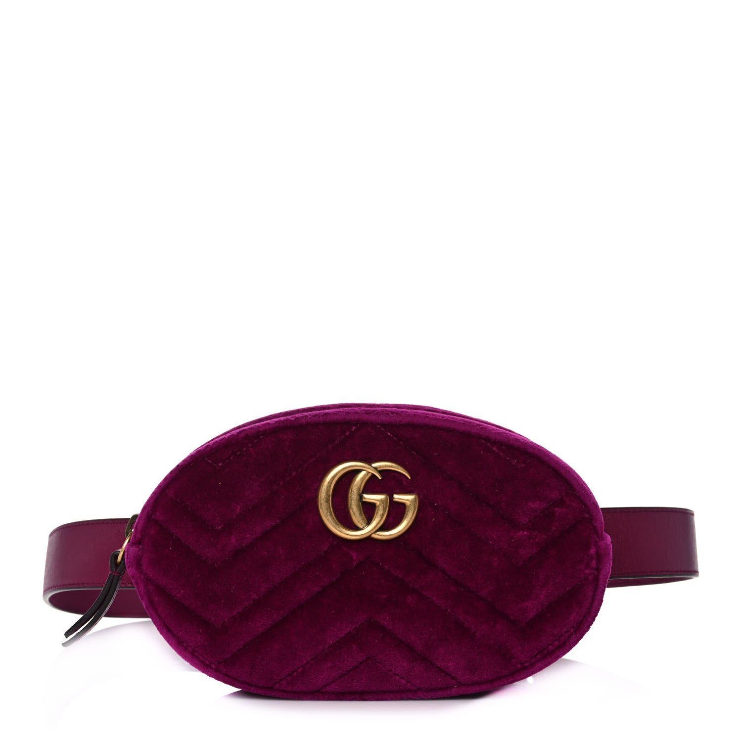 Gucci Velvet Matelasse GG Marmont Belt Bag 75 30 Fuchsia Violet Cyclamen 1 of 11