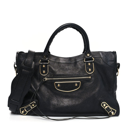 Balenciaga Chevre Gold Metallic Edge Hardware City Black 1 of 17