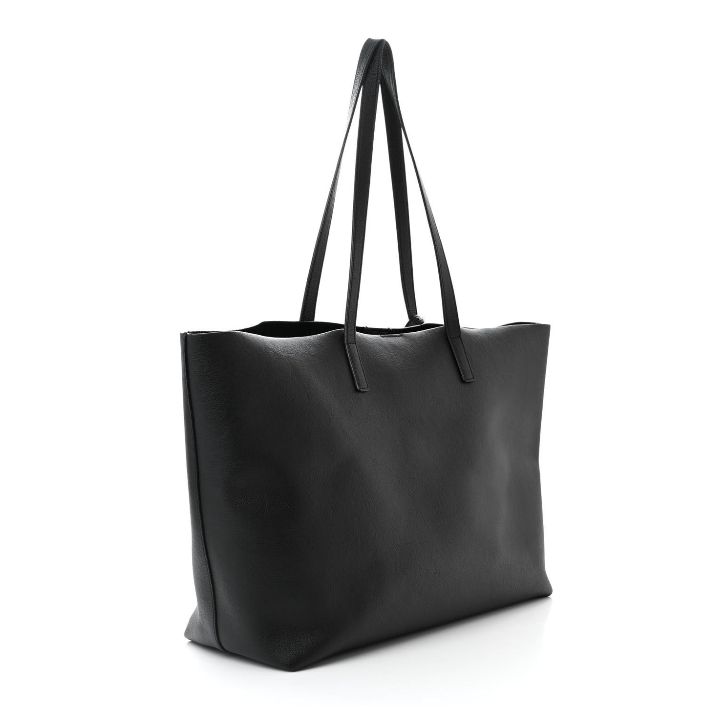 Calfskin East West Shopping Tote Black