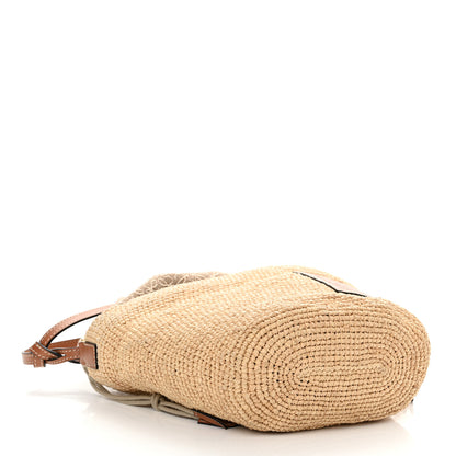 Loewe Calfskin Raffia Anagram Paulas Ibiza Pochette Bag Natural Tan 4 of 13