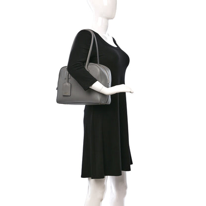 Burberry Soft Grain Calfskin Half Cube Bag Bright Cloud Grey 2 of 8