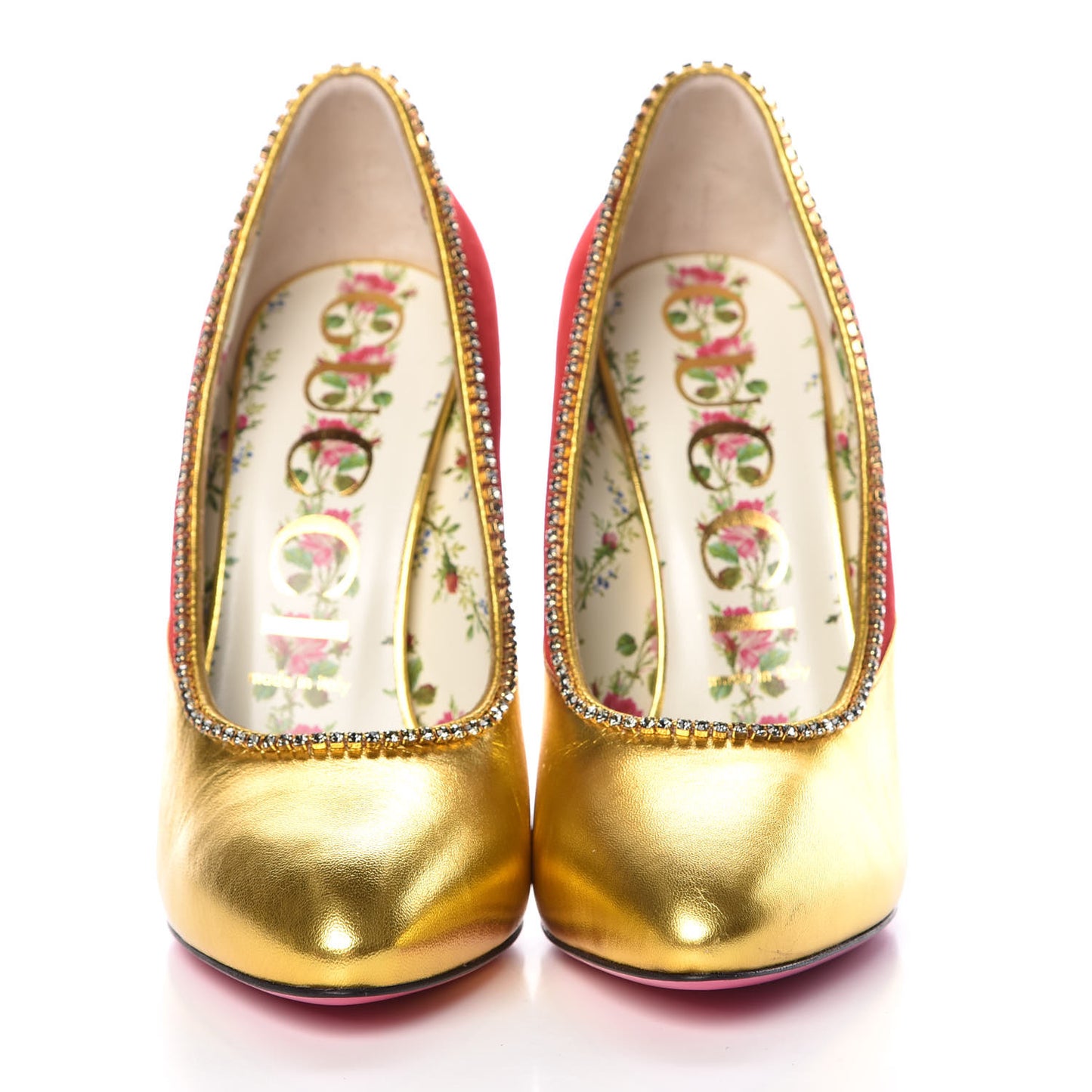 Metallic Nappa Kid Scamosciato Elaphe Snakeskin Peachy Pumps 38 Oro Red Roccia