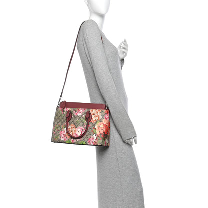 Gucci GG Supreme Monogram Blooms Small Zip Top Tote Beige Multicolor Dry Rose 2 of 15