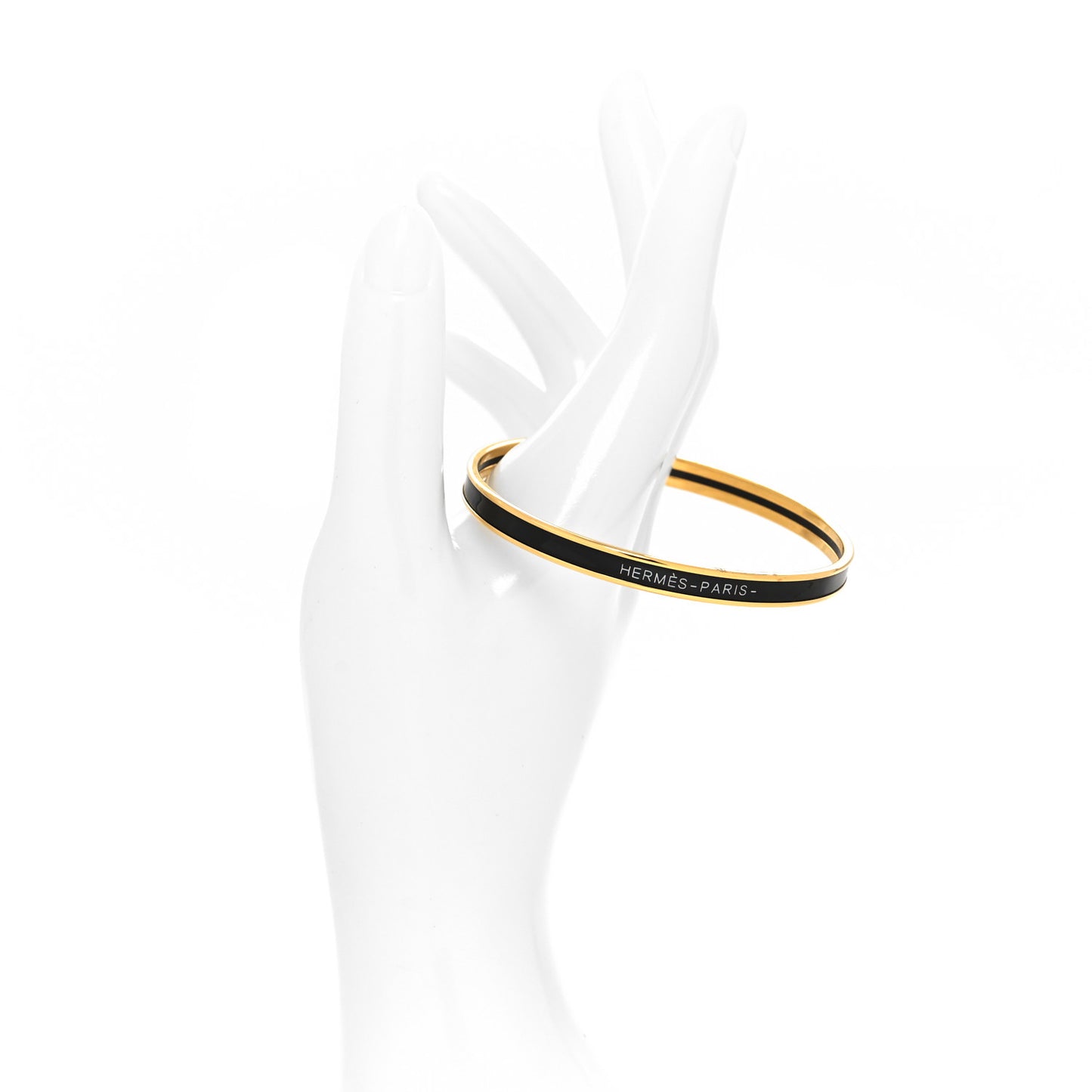 Enamel Printed Extra Narrow Printed Bracelet 65 Black