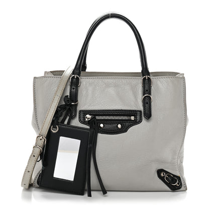 Balenciaga Calfskin Papier Mini A4 Zip Around Tote Grey Black 1 of 15
