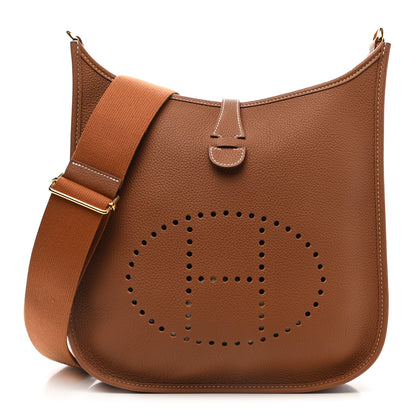 Hermes Taurillon Clemence Evelyne III PM Gold 1 of 10