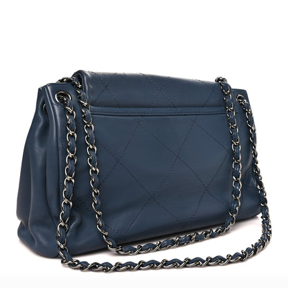 Chanel Washed Calfskin Quilted Hamptons Flap Bag Blue 3 of 12