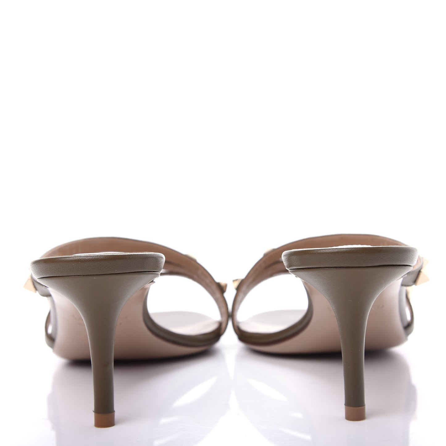 Nappa Rockstud 60mm Slide Sandals 38 Lichen