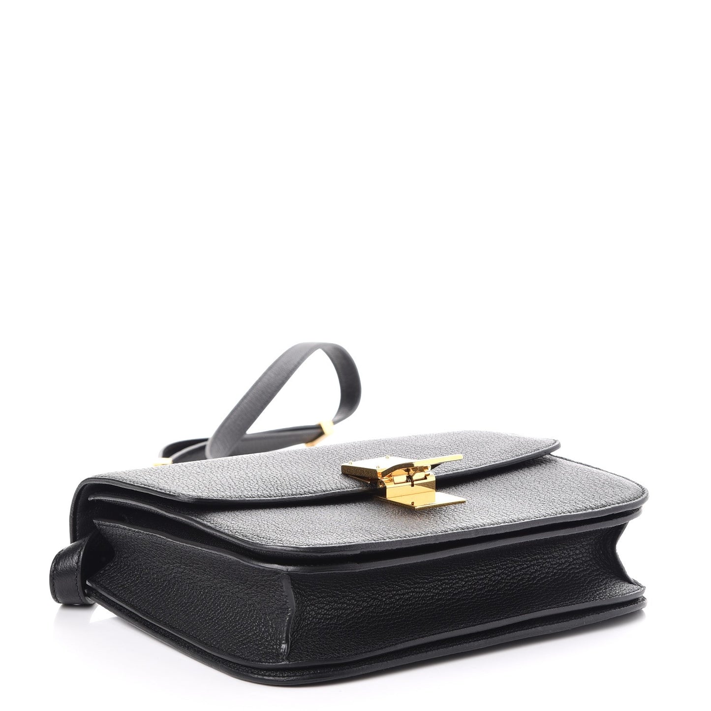 Goatskin Medium Classic Box Flap Bag Black