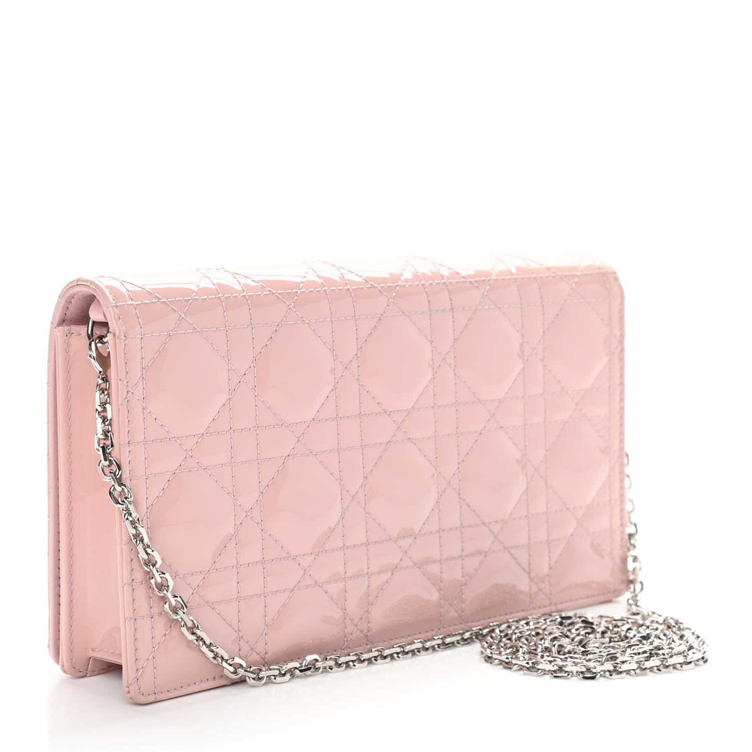 Christian Dior Patent Cannage Lady Dior Convertible Clutch Light Pink 4 of 13