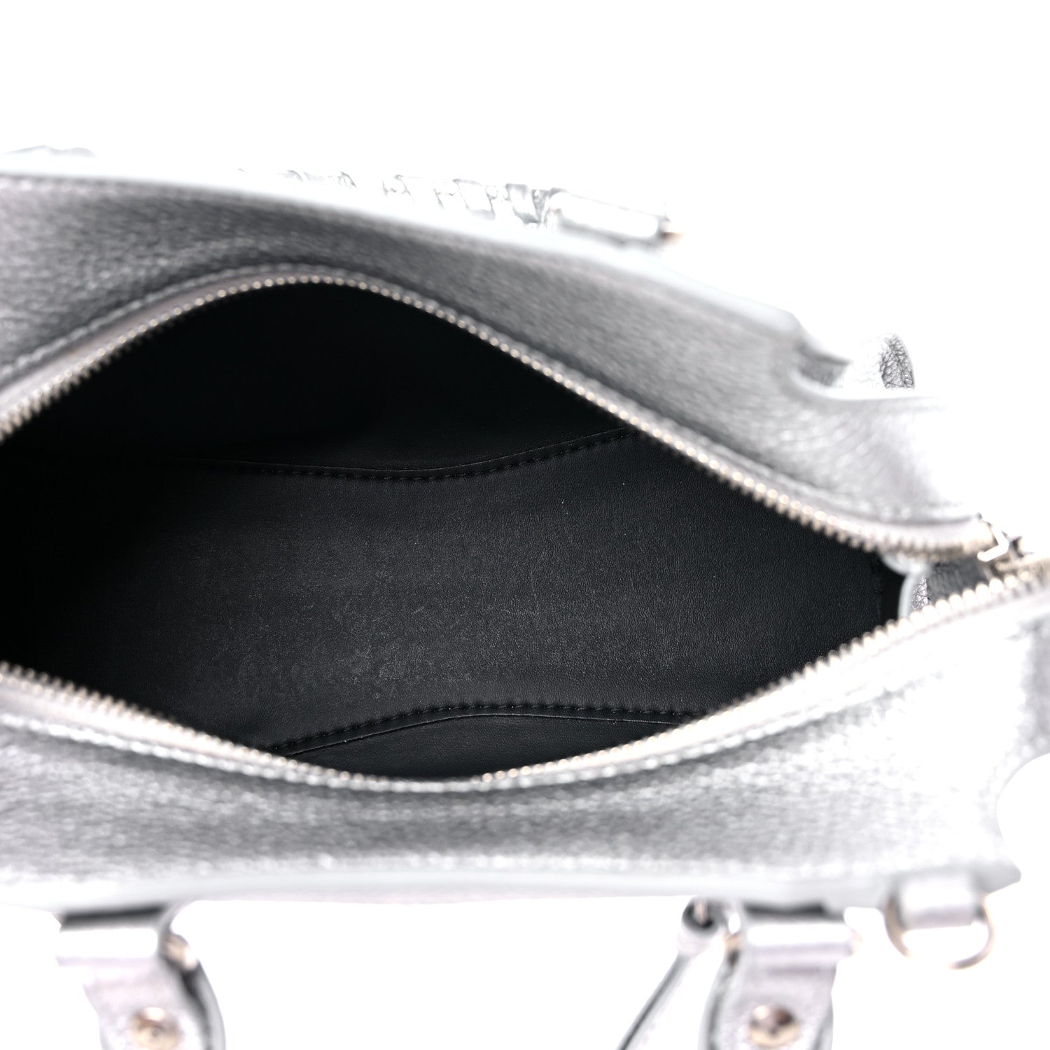 Balenciaga Metallic Grained Calfskin Neo Classic Silver Hardware Mini City Silver 5 of 10
