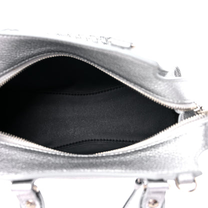 Balenciaga Metallic Grained Calfskin Neo Classic Silver Hardware Mini City Silver 5 of 10