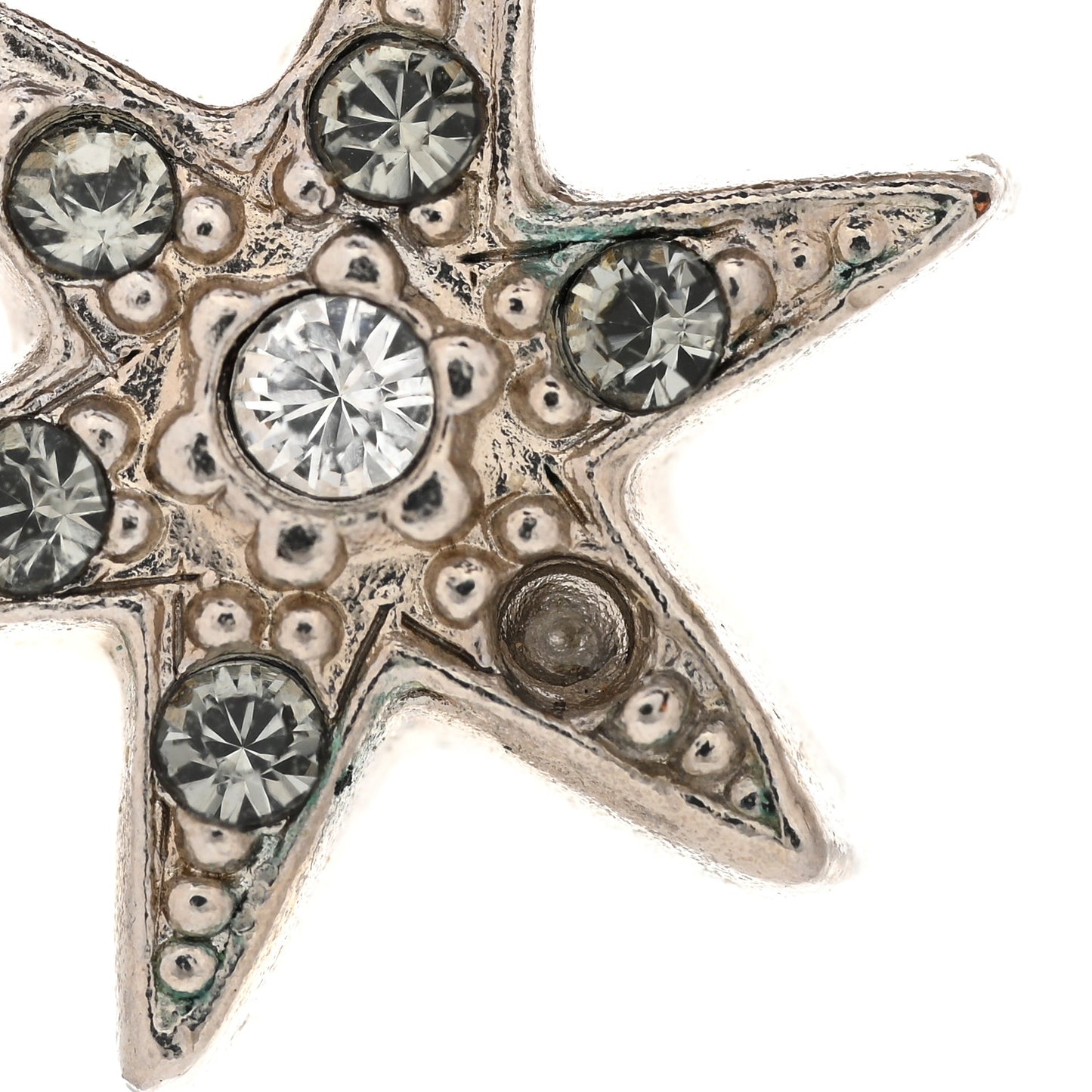 Crystal CC Star Earrings Silver