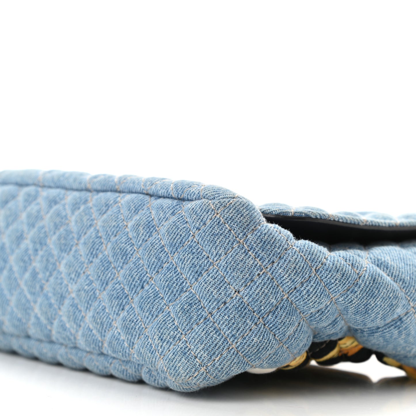 Denim Barocco Printed Icon Small Crossbody Bag Blue