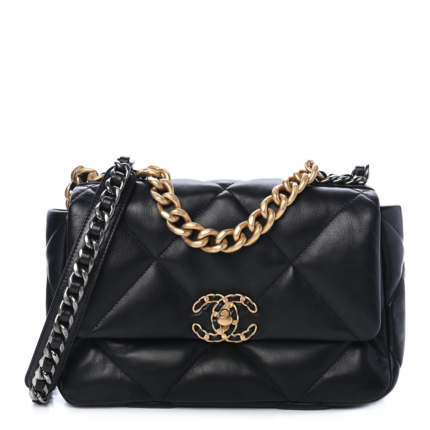 Chanel Lambskin Quilted Medium Chanel 19 Flap Black 1 of 9