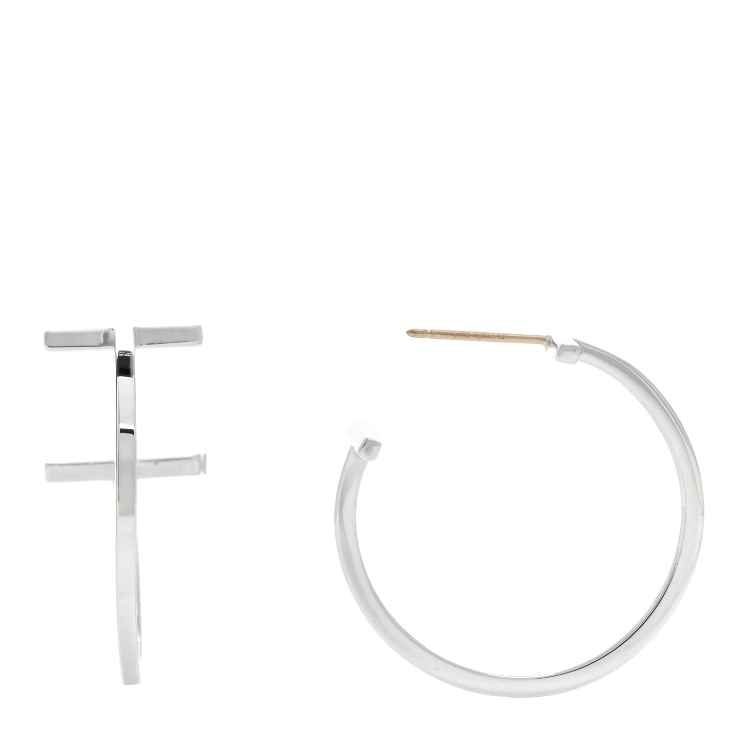 Sterling Silver Small T Wire Hoop Earrings