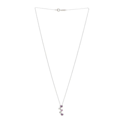 Tiffany Platinum Diamond Pink Sapphire Bubble Pendant Necklace 3 of 4