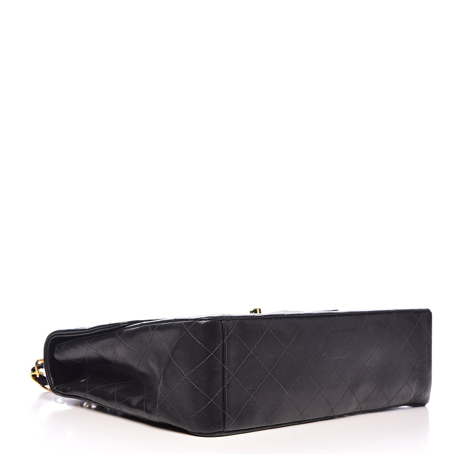 Lambskin Quilted XL Jumbo Single Flap Black