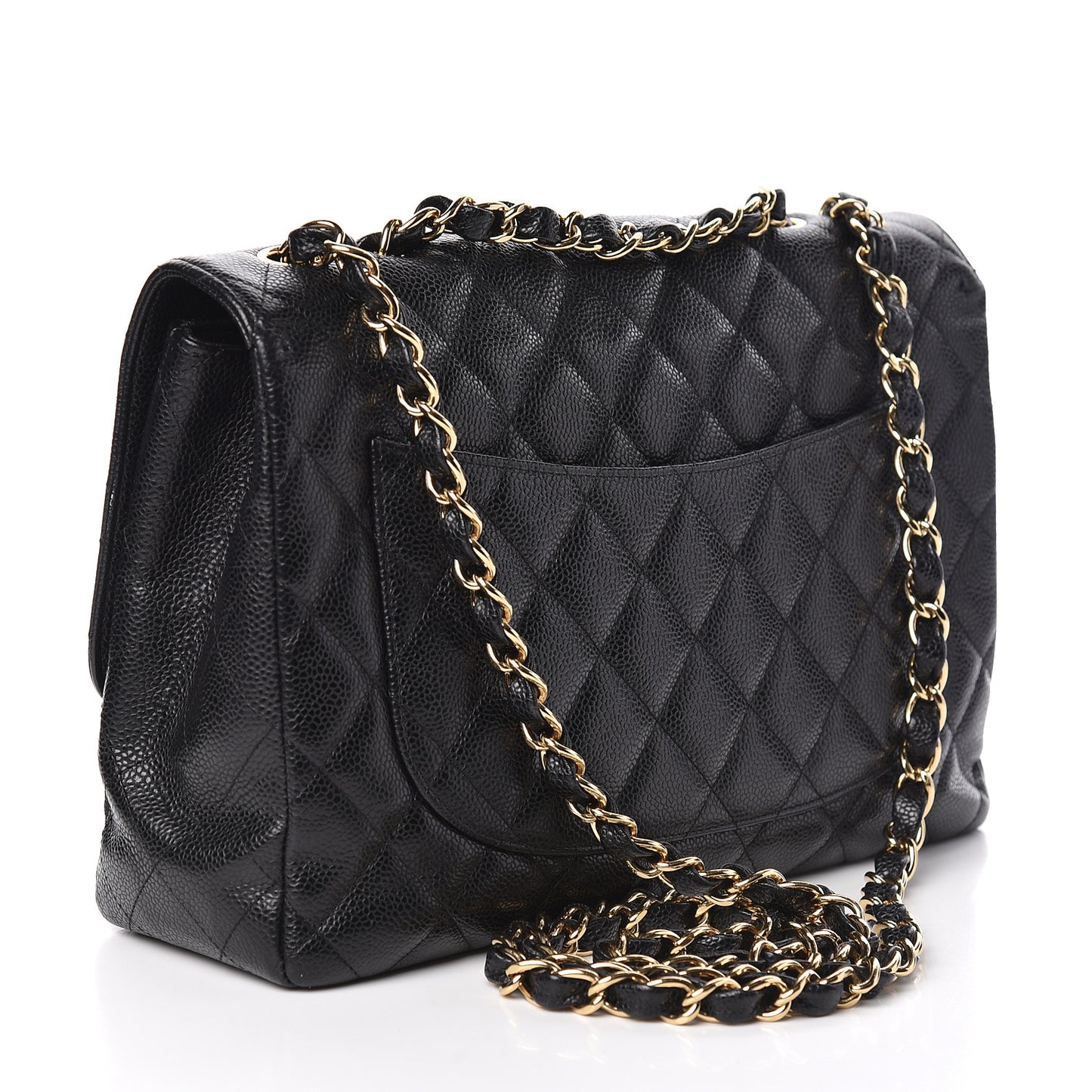 Caviar Quilted Jumbo Single Flap Black