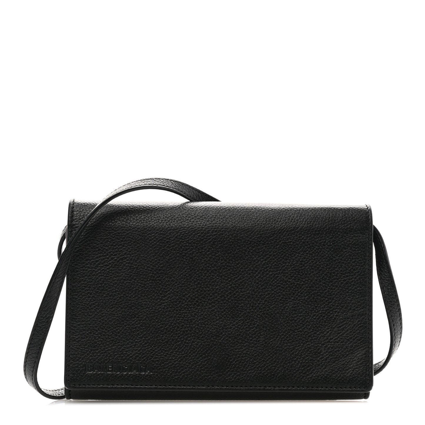 Grained Calfskin Phone Holder Black