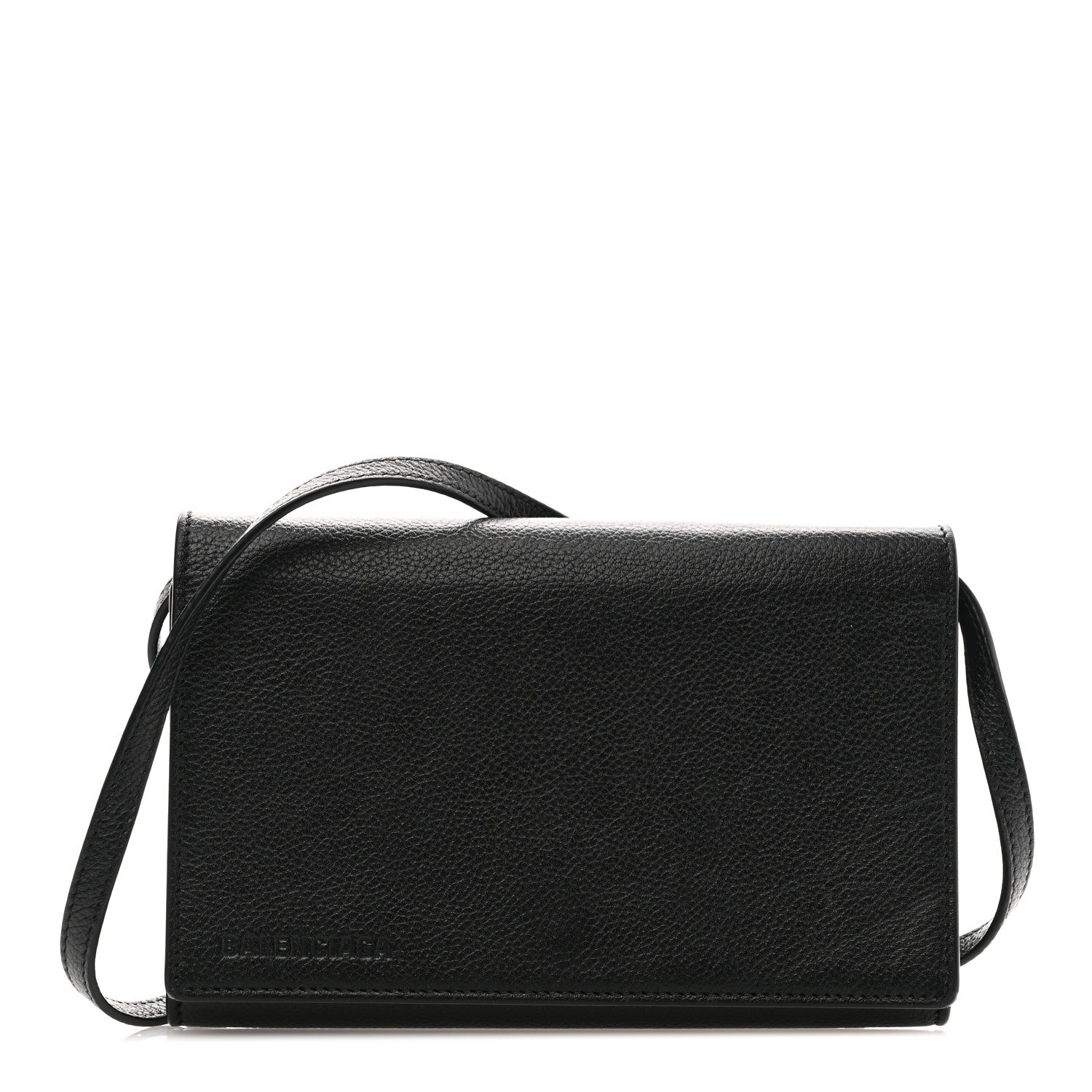 Balenciaga Grained Calfskin Phone Holder Black 1 of 10