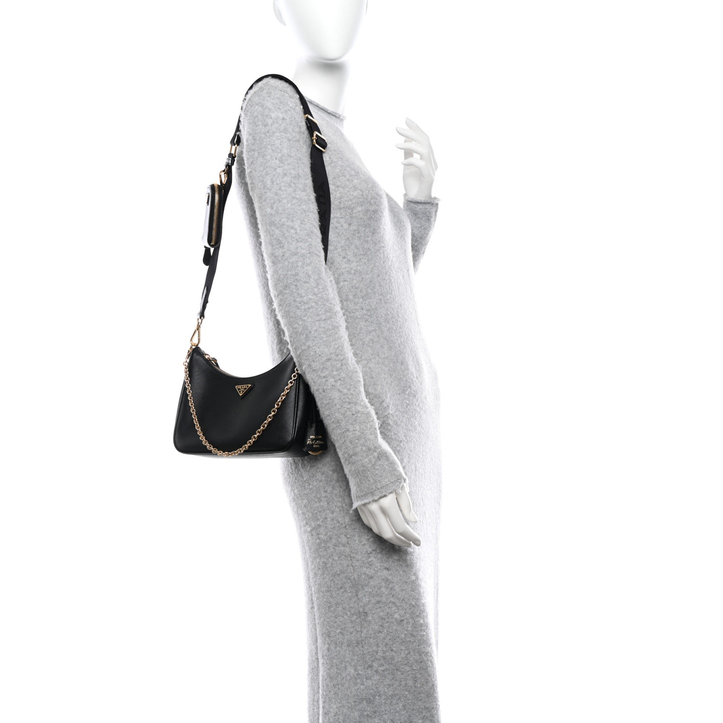 Saffiano Lux Re-Edition 2005 Shoulder Bag Black