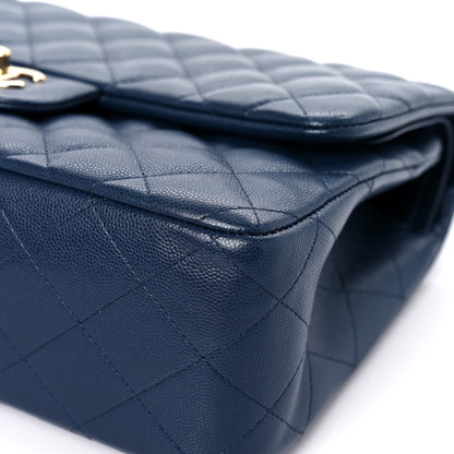 Chanel Caviar Quilted Jumbo Double Flap Blue 9 of 17