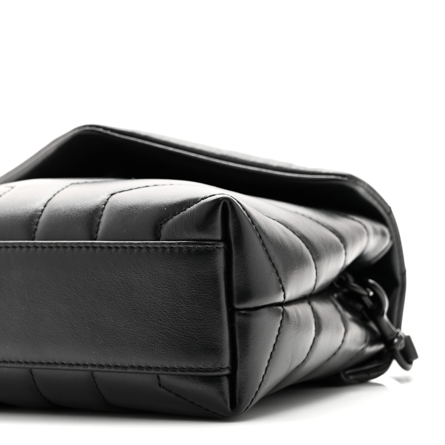 Saint Laurent Calfskin Y Quilted Monogram Monochrome Toy Loulou Crossbody Bag Black 11 of 12