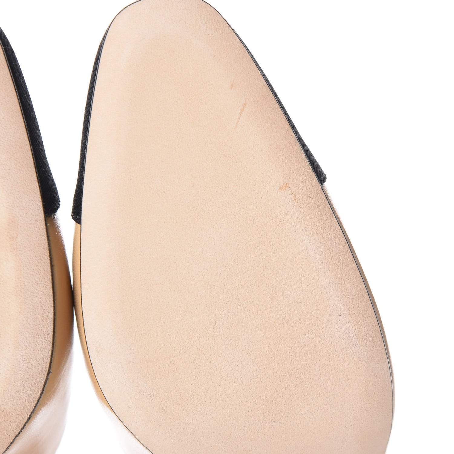 Chanel Goatskin Grosgrain Cap Toe CC Slingback Pumps 37.5 Beige Black 9 of 10