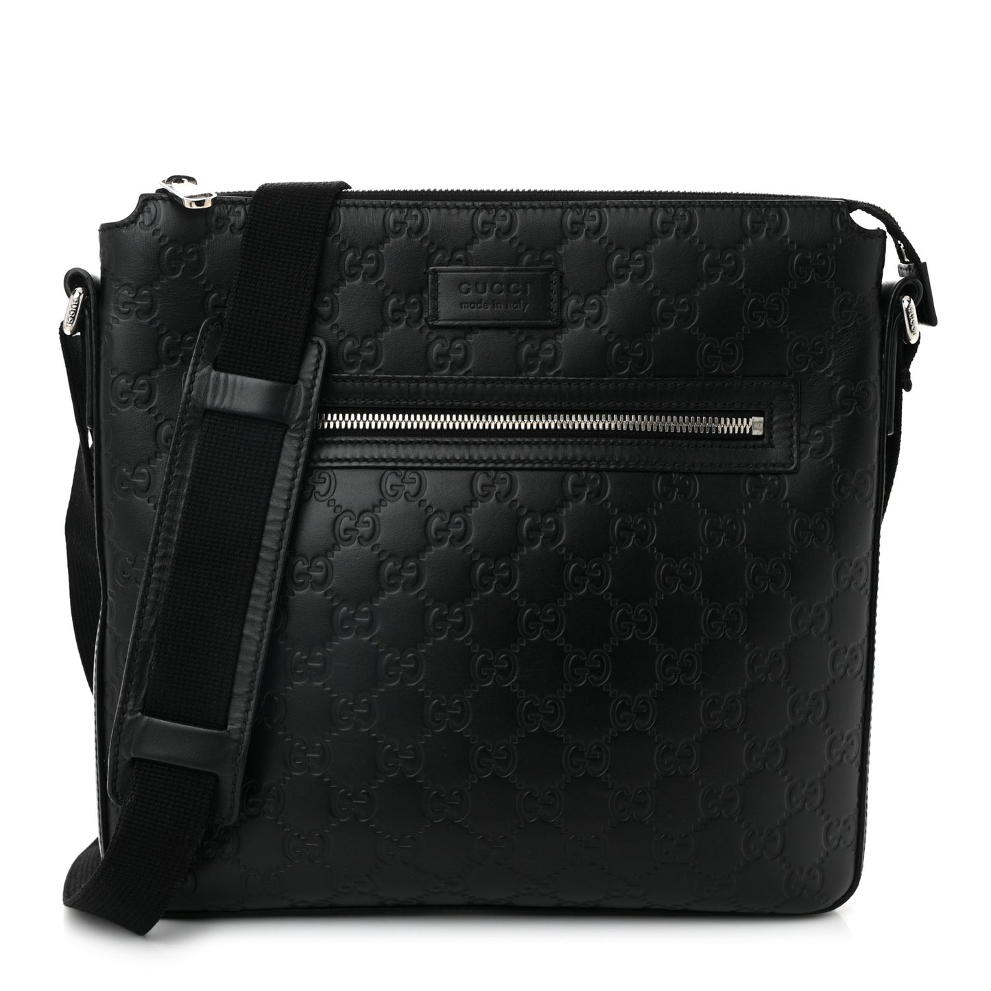 Guccissima Signature Medium Flat Messenger Bag Black