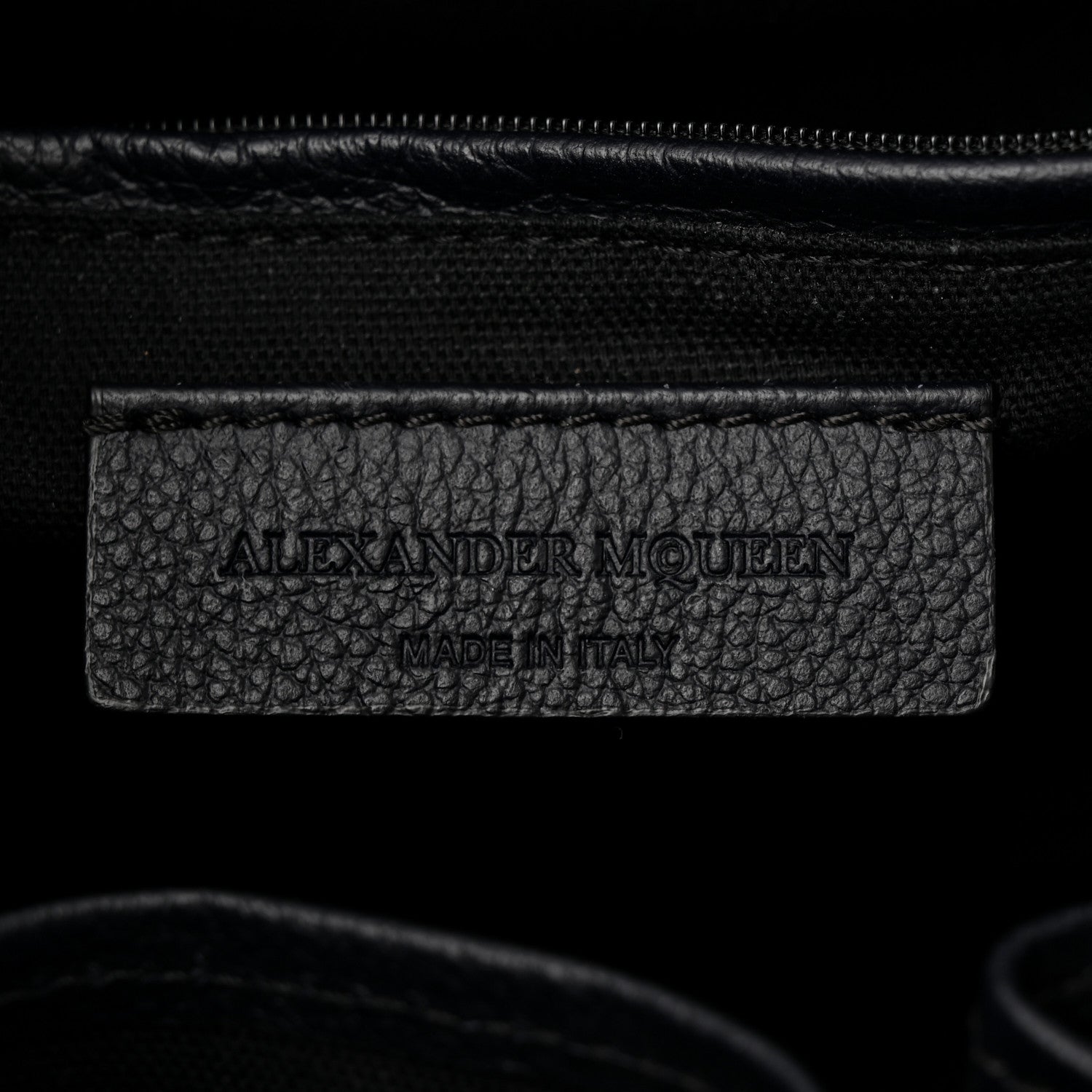 Alexander McQueen Pebbled Calfskin Small Skull Padlock Zip Around Tote Navy 6 of 11
