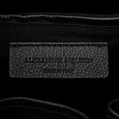 Alexander McQueen Pebbled Calfskin Small Skull Padlock Zip Around Tote Navy 6 of 11