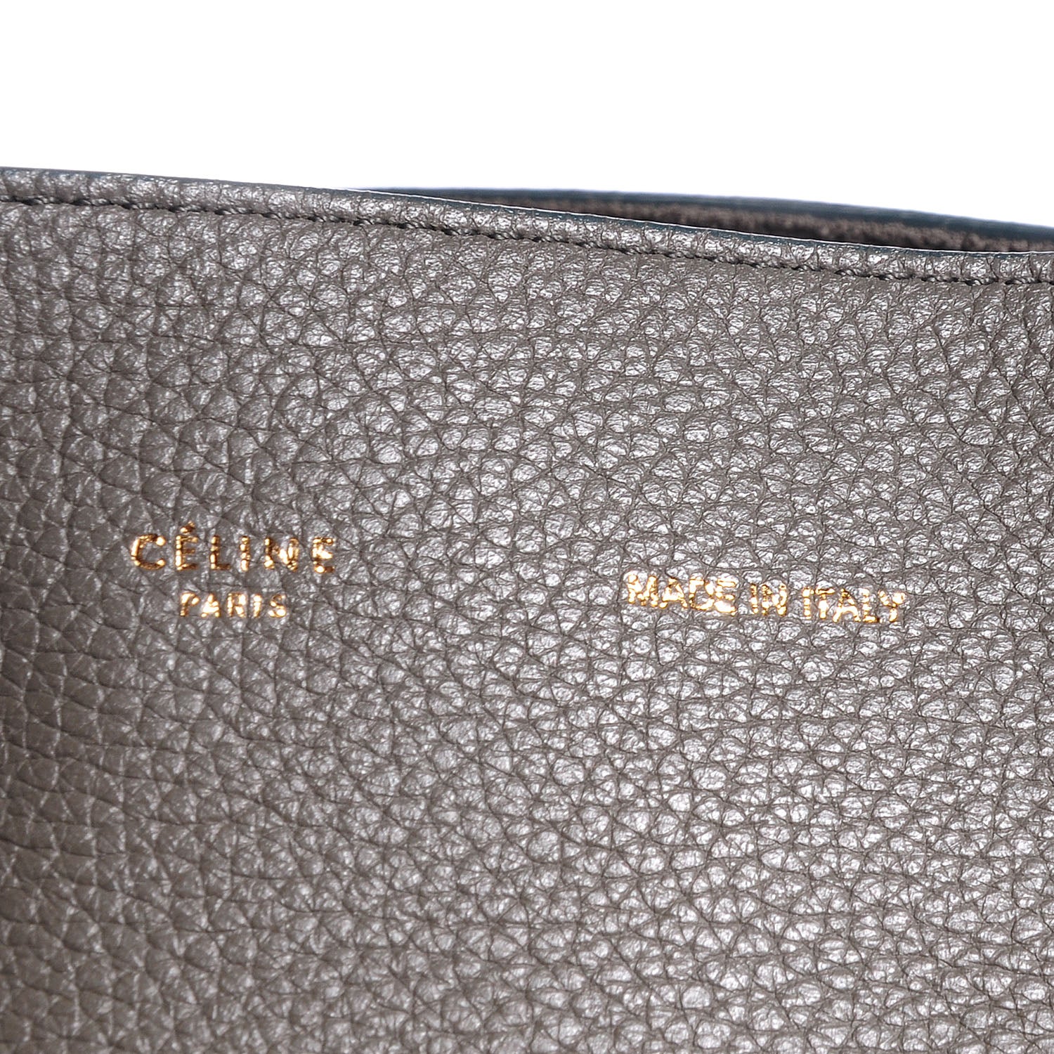 Celine Drummed Calfskin Medium Horizontal Cabas Phantom Grey 8 of 8