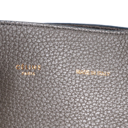 Celine Drummed Calfskin Medium Horizontal Cabas Phantom Grey 8 of 8