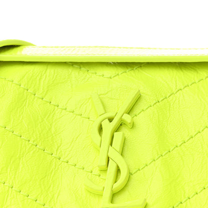 Saint Laurent Crinkled Calfskin Matelasse Monogram Baby Niki Chain Satchel Flou Yellow 8 of 12