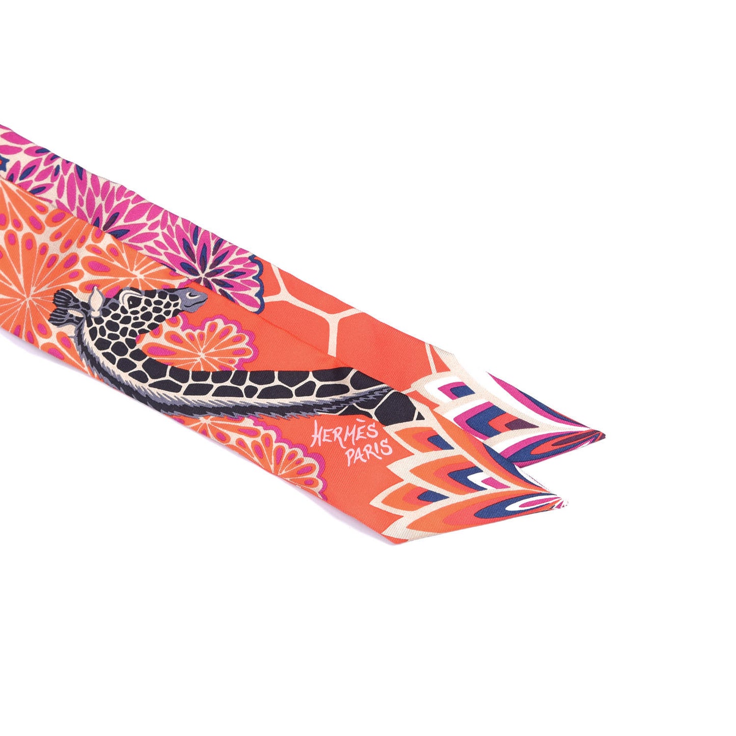 Silk The Three Graces Twilly Vermillion Fuchsia