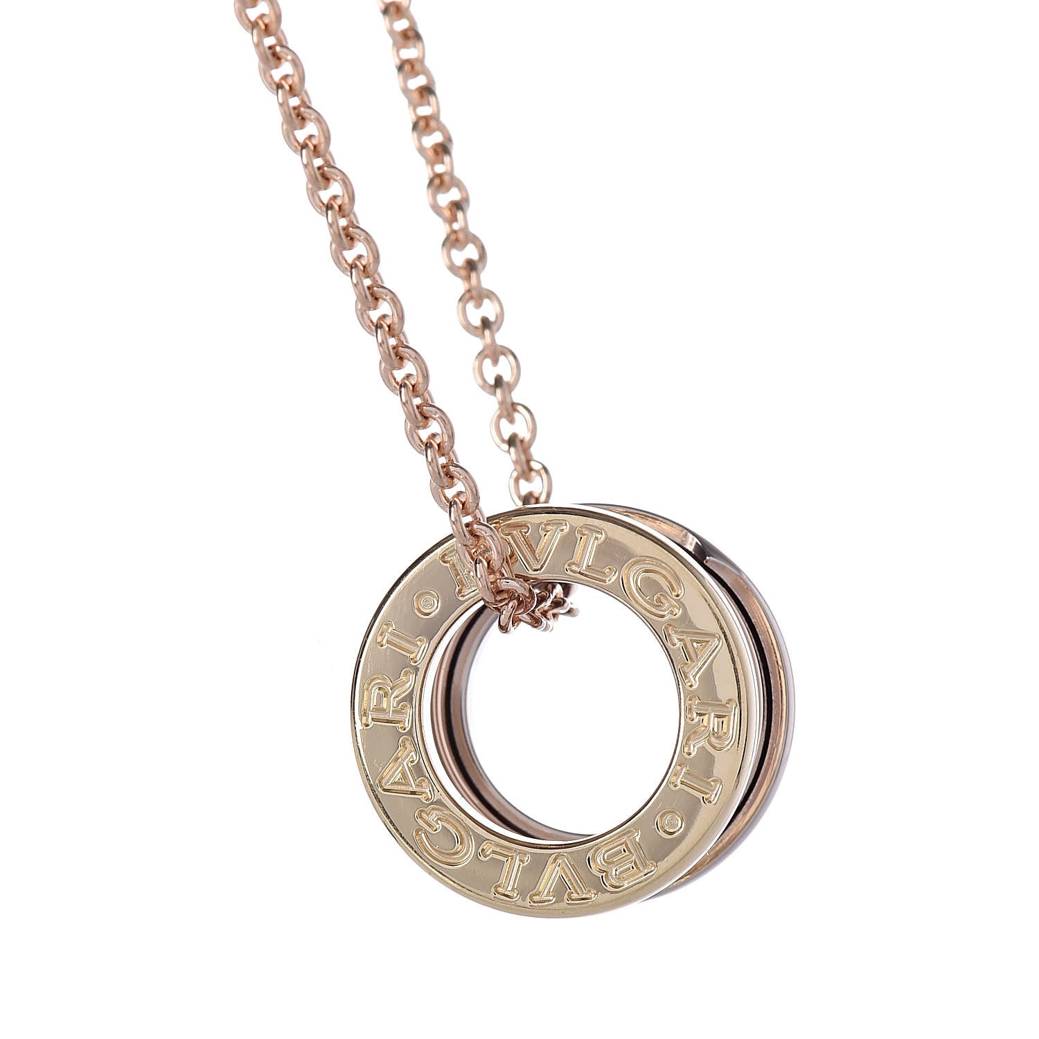 Bulgari 18K Rose White Yellow Gold B.Zero1 Pendant Necklace 5 of 6