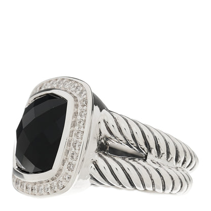 David Yurman Sterling Silver Diamond Black Onyx 11mm Albion Ring 53 6.25 3 of 5
