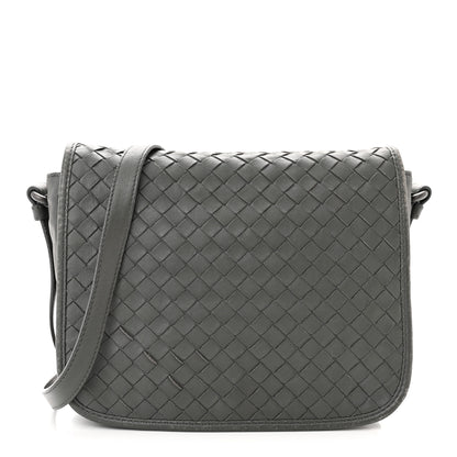 Bottega Veneta Nappa Intrecciato Mini Flap Crossbody Light Grey 1 of 17
