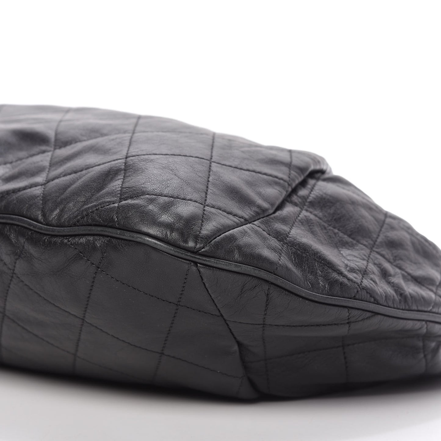 Calfskin Coco Pleats Hobo Black