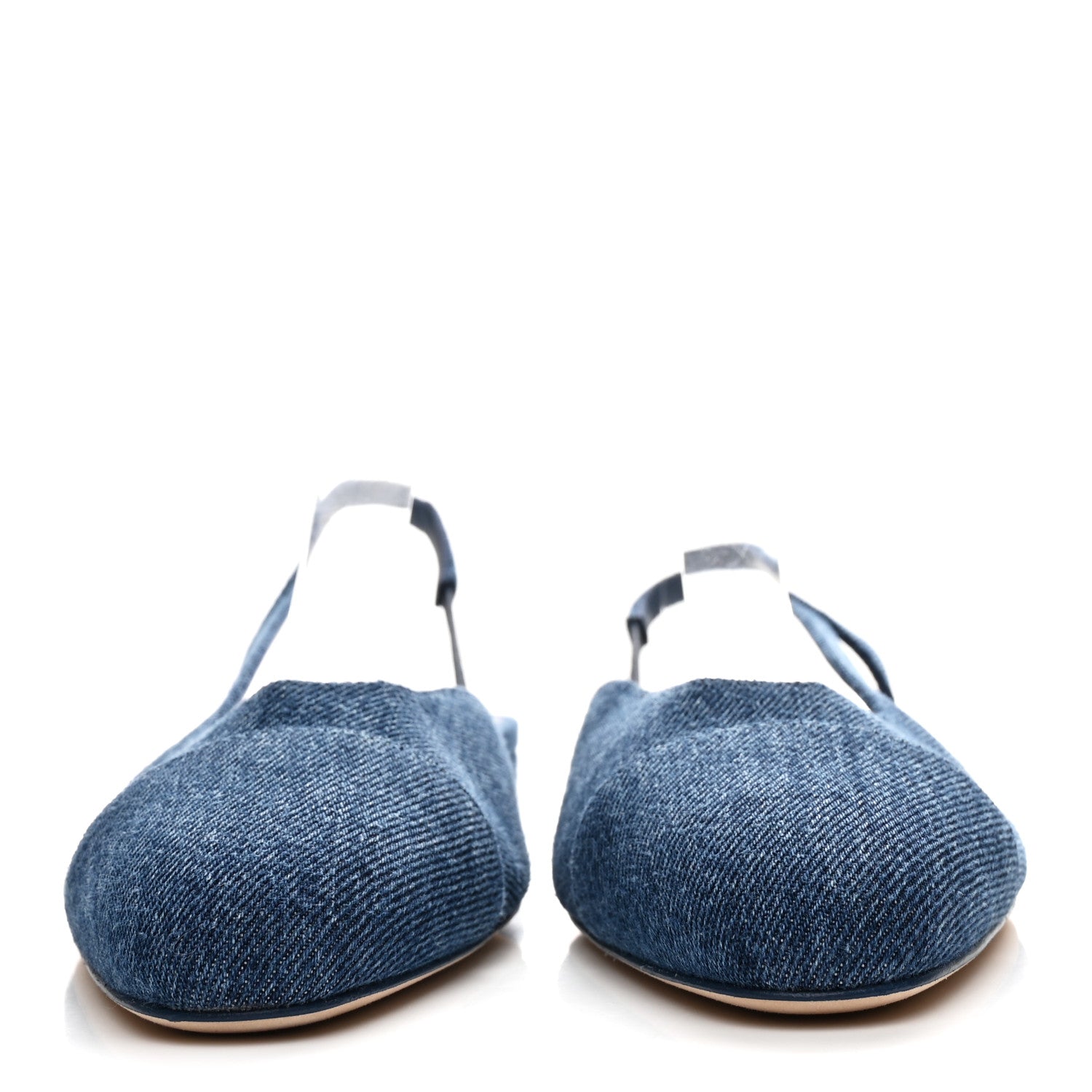 Chanel Denim Cap Toe CC Slingback Flats 38.5 Light Blue 3 of 9