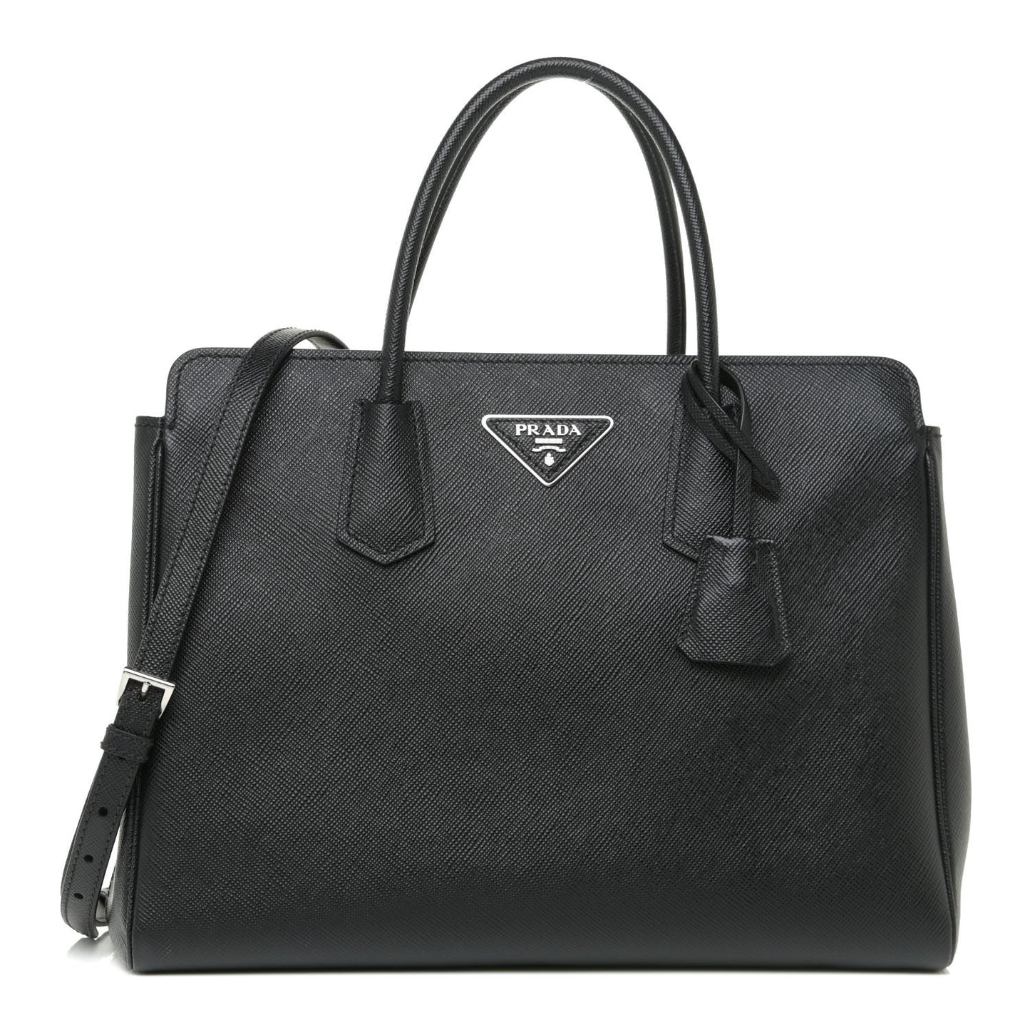 Saffiano Cuir Medium Tote Black Fuoco