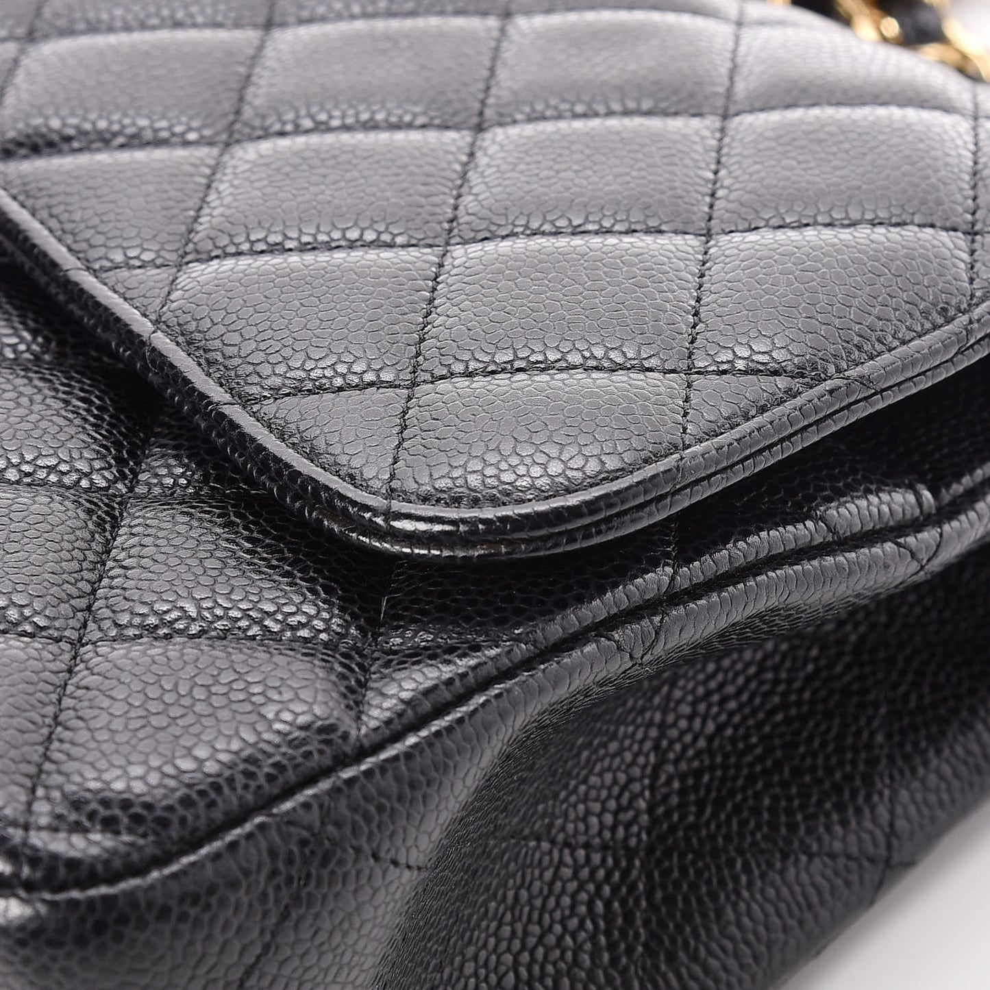 Caviar Quilted Jumbo Double Flap Black